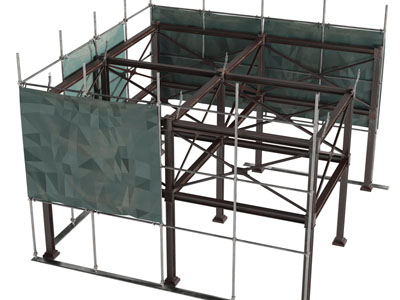 现代建筑工地手脚架、钢架3d模型 现代建筑工地手脚架、钢架