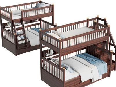 新中式实木上下床