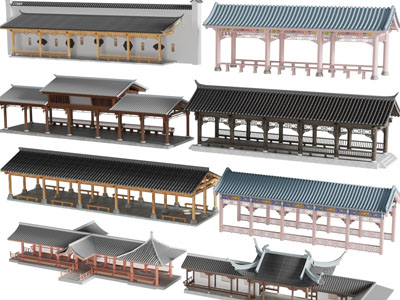 新中式仿古亭子