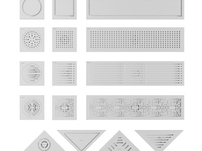 新中式地漏、排水孔3d模型 新中式地漏、排水孔
