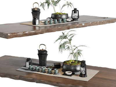 现代茶具杯子、煤油灯