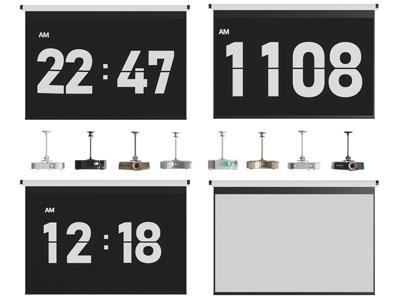 现代投影仪、投影幕布3d模型 现代投影仪、投影幕布