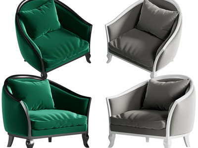 新古典单人沙发3d模型 新古典单人沙发