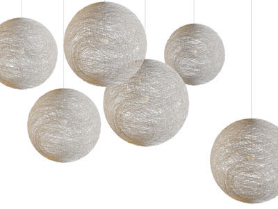 现代藤编球形吊灯