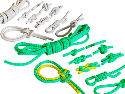 不同绑法的绳结