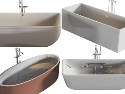 现代长方形、椭圆形浴缸浴盆