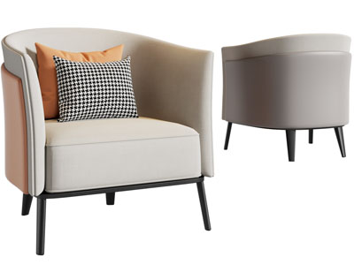 新中式单人沙发3d模型 新中式单人沙发