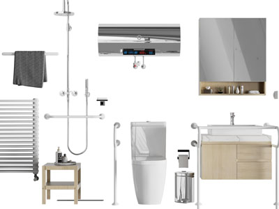 现代老人用马桶、洗手台