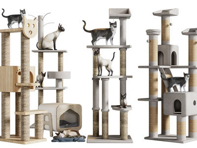 现代宠物猫爬架、猫房子