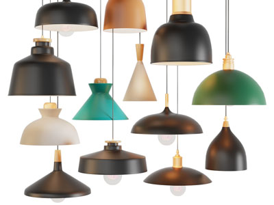 现代金属灯罩垂线吊灯