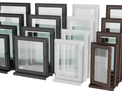 现代金属边框卫浴间平开窗户