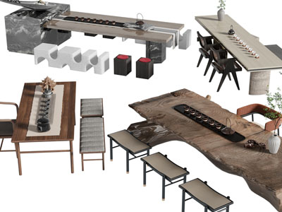 新中式茶桌椅组合