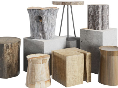 现代树桩、实木坐凳