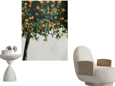 侘寂风单人沙发、挂画3d模型 侘寂风单人沙发、挂画