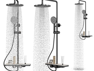 现代带水柱的淋浴花洒