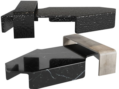 现代不规则大理石茶几