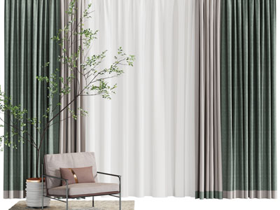 新中式布艺窗帘窗纱