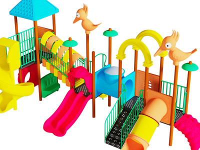 现代塑料大滑滑梯3d模型 现代塑料大滑滑梯