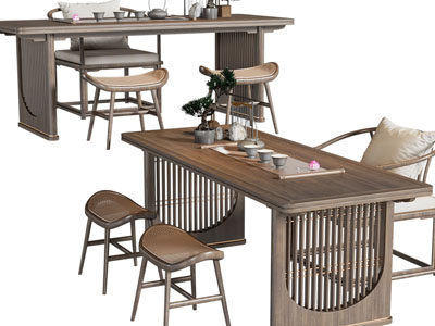 新中式实木茶桌椅组合