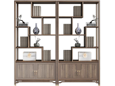 新中式对称装饰柜