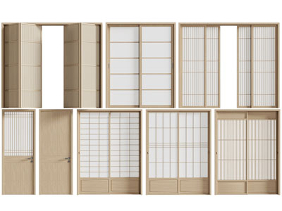 日式实木边框推拉门、平开门