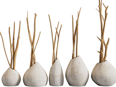 侘寂风陶艺枯枝摆件