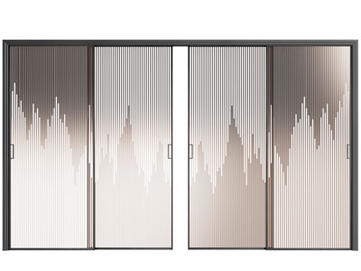 新中式玻璃推拉门