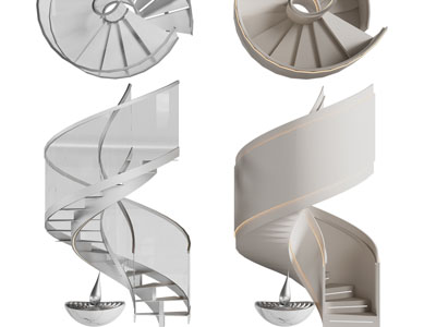 现代旋转楼梯3d模型 现代旋转楼梯