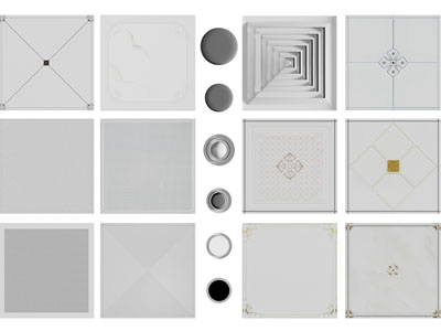 现代天花吊顶铝扣板、排风口