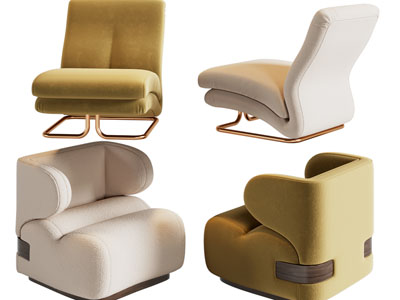 现代单人沙发3d模型 现代单人沙发