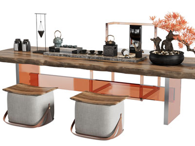 新中式实木茶桌椅组合