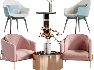 现代轻奢单人沙发、休闲椅子3d模型 现代轻奢单人沙发、休闲椅子