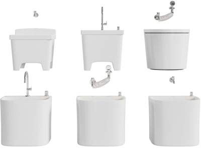 现代白色陶瓷拖把池