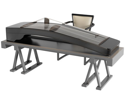 新中式古筝3d模型 新中式古筝