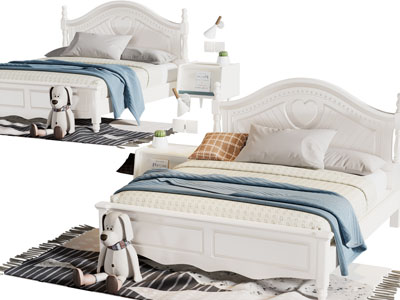 简欧双人床、床头柜