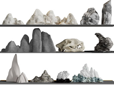 现代假山摆件组合