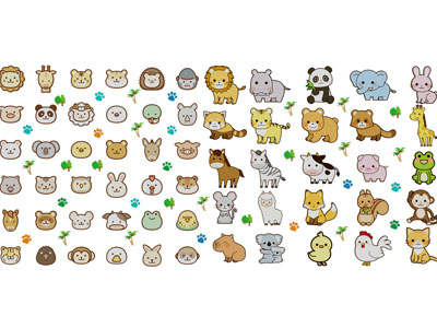 现代卡通动物墙饰