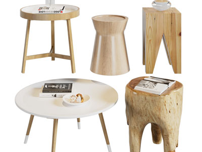 北欧实木边几角几