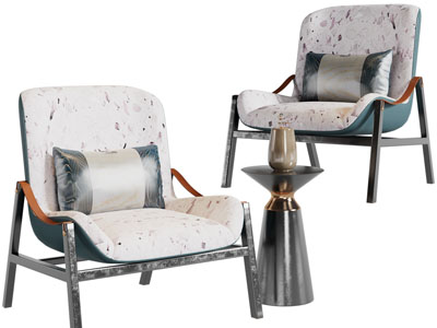 现代休闲椅子、边几