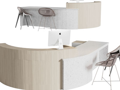 现代半圆形前台接待台