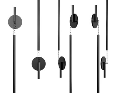 现代细金属管壁灯