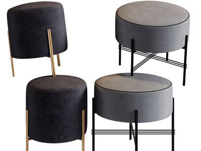 现代圆形沙发凳