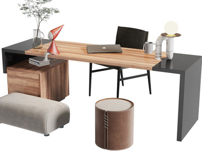 现代书桌椅组合