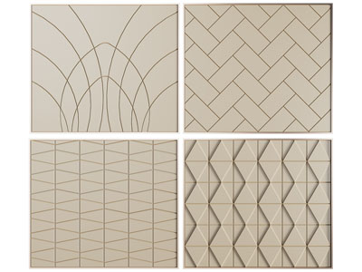 现代软包背景墙3d模型 现代软包背景墙