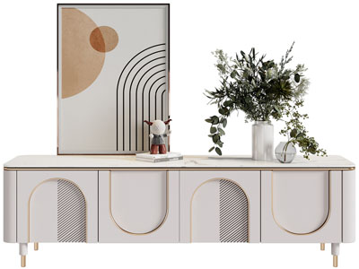 现代轻奢电视柜、摆件