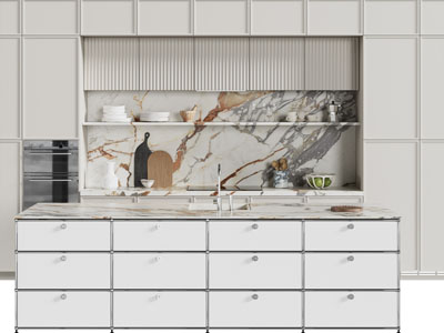 现代整体橱柜、厨房中岛