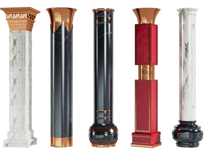 新中式柱子3d模型 新中式柱子