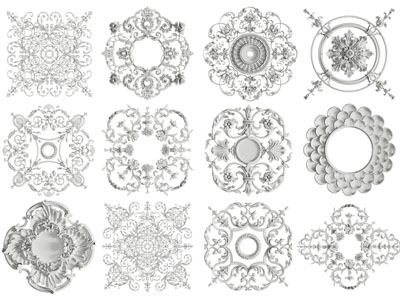 欧式雕花装饰构件、灯盘