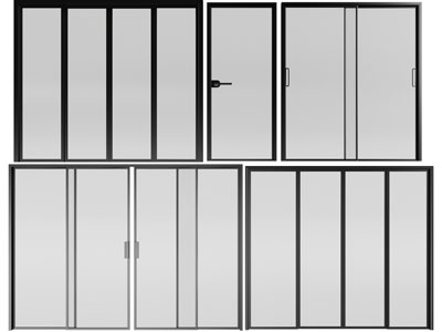 新中式玻璃推拉门、平开门