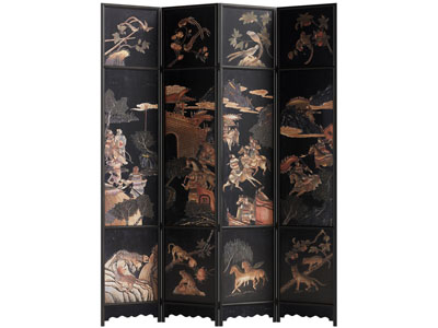 新中式装饰古画的屏风